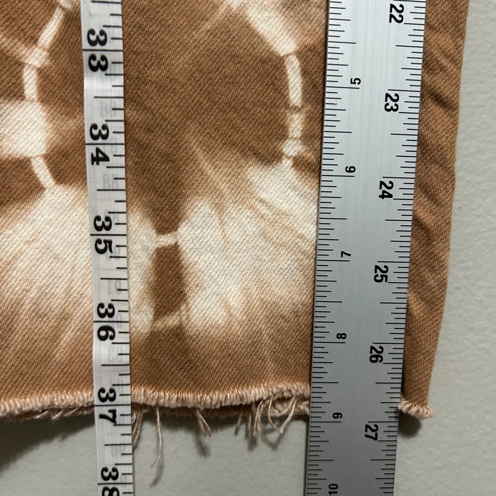 PacSun Tie Dye Jeans Womens 24 Brown High Rise Raw Hem Straight Leg 26X27 Boho - Picture 6 of 14
